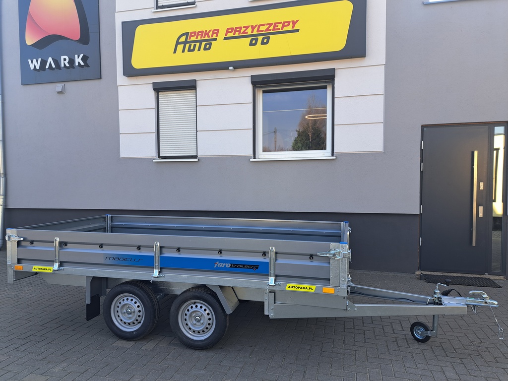 Przyczepka lekka, skrzyniowa, dwuoosiowa FARO – 330x150x35 DMC 750 KG