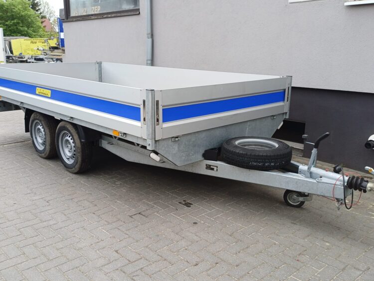 Przyczepa Platforma STEMA 400x200CM, DMC 2700 KG + BURTY ALUMINIOWE (ekspozycyjna) (Kopia)